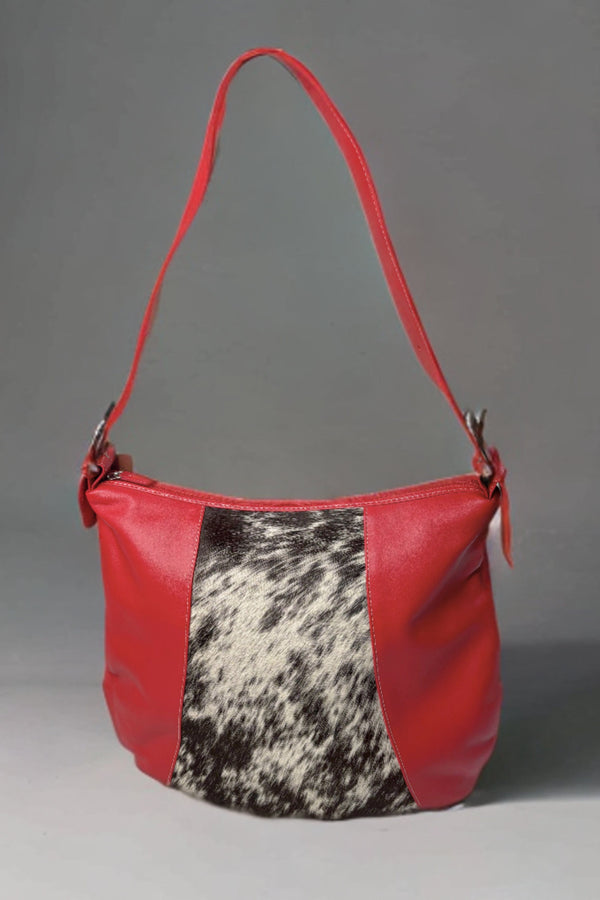 Vintage ILI Cowhide Accented Hobo Bag