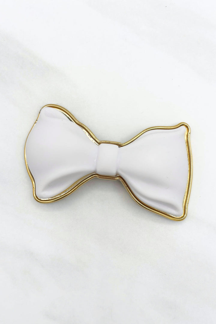 Vintage Italian Bow Shaped Hair Barrette with Automatic Clasp