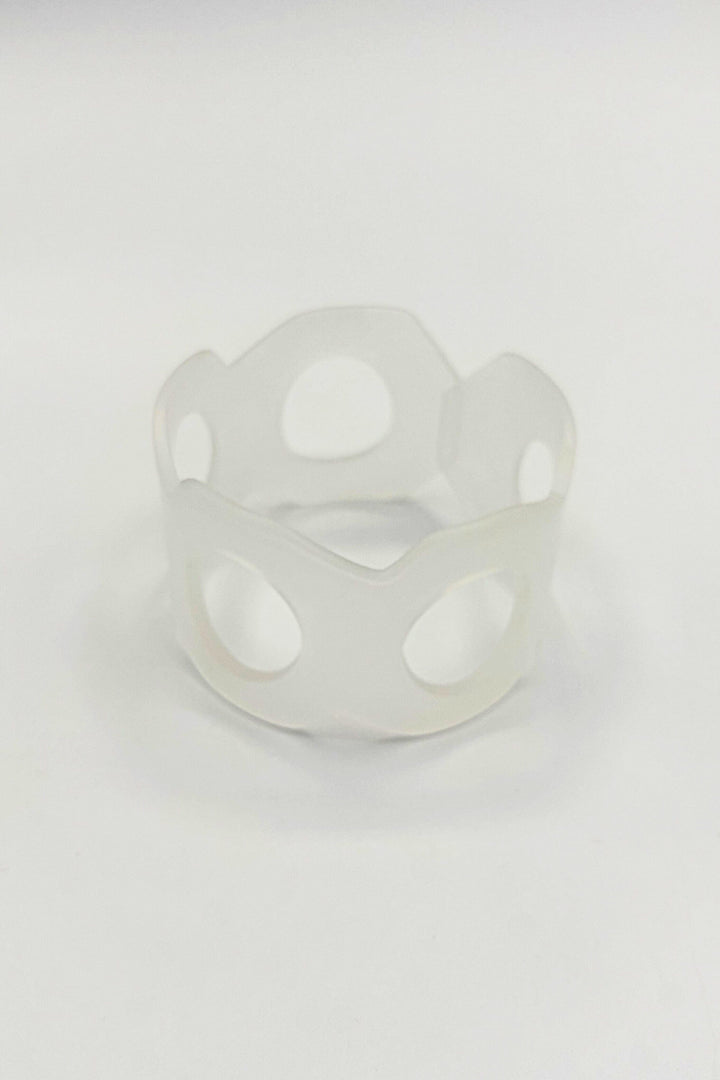 Vintage Italian Chunky Mod Chain Link Style Plexi Bangle Bracelet