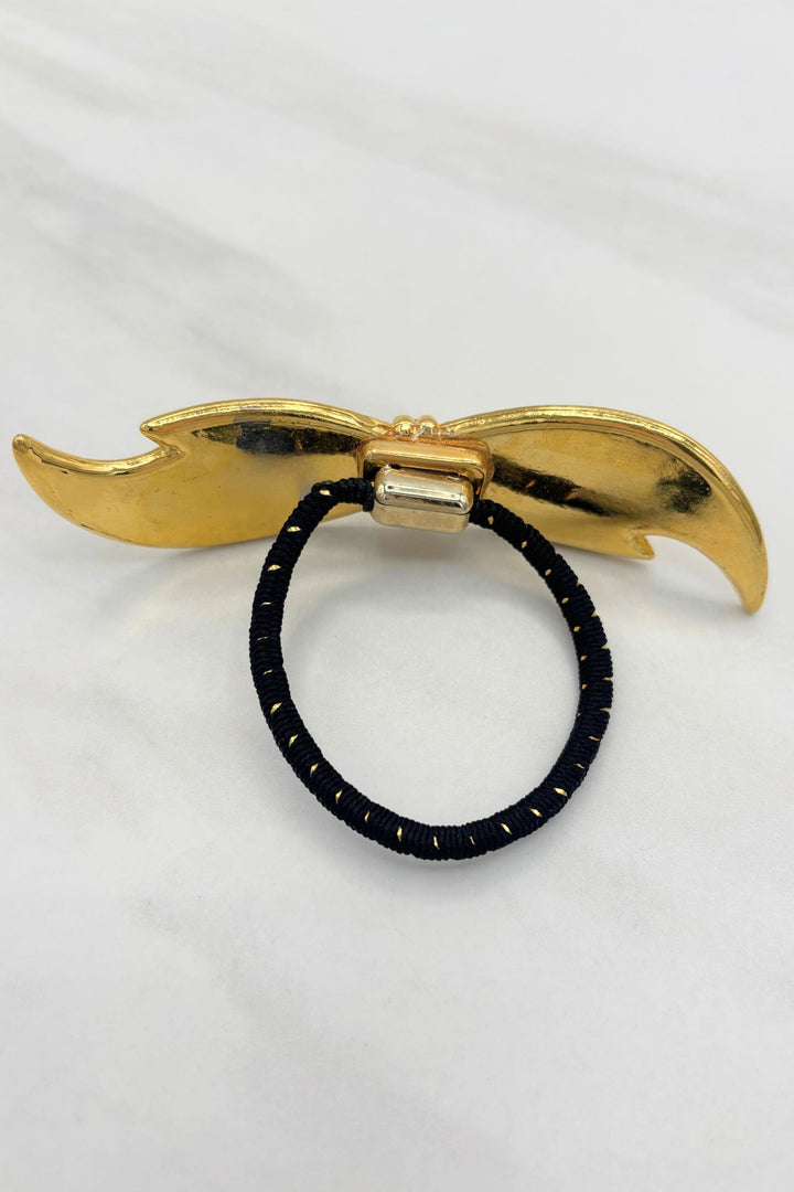 Vintage Italian Crystal Twist Bow Hair Barrette