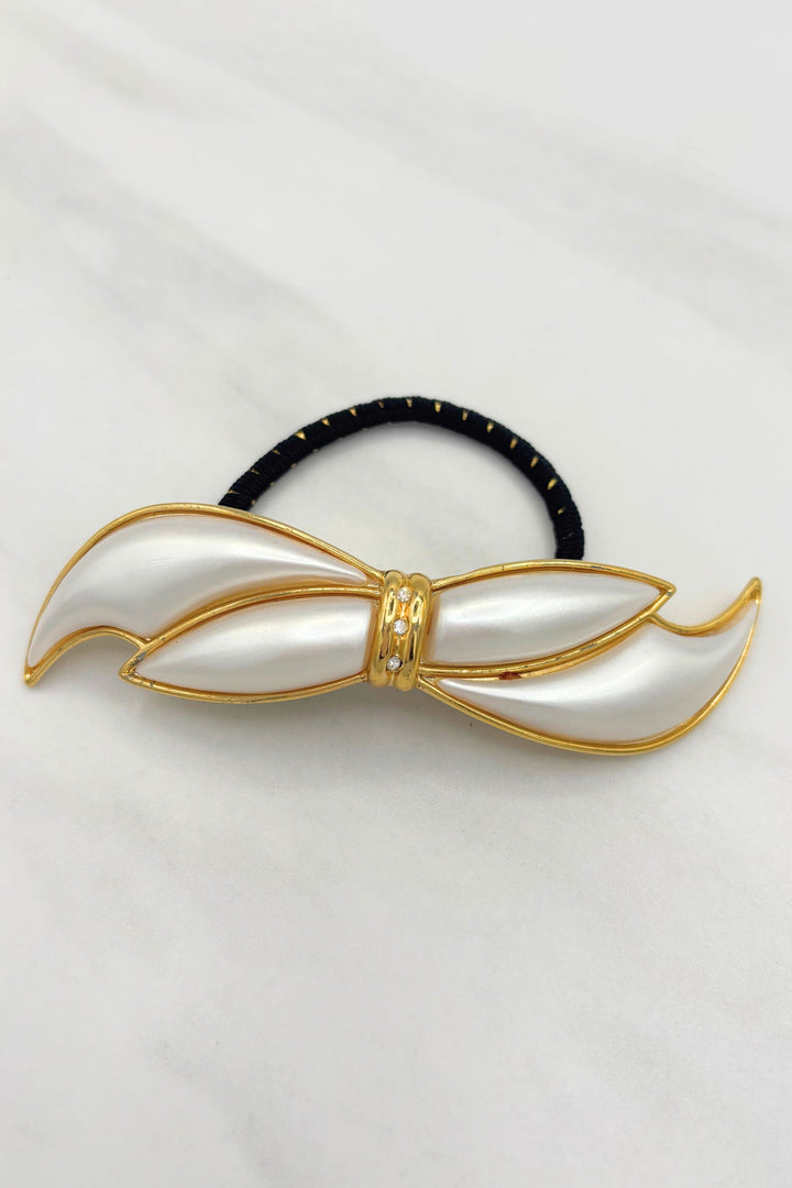 Vintage Italian Crystal Twist Bow Hair Barrette