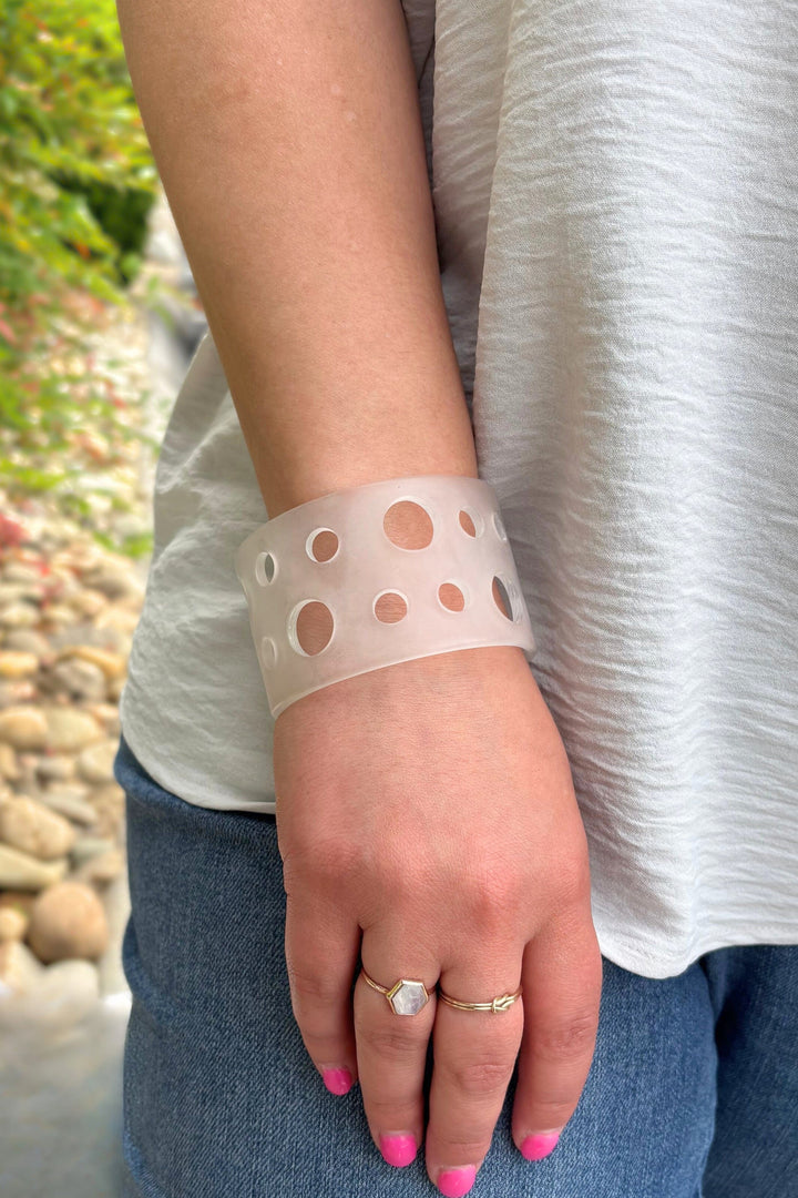Vintage Italian Curved Edge Hole Bangle Bracelet