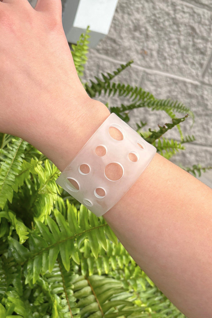 Vintage Italian Curved Edge Hole Bangle Bracelet