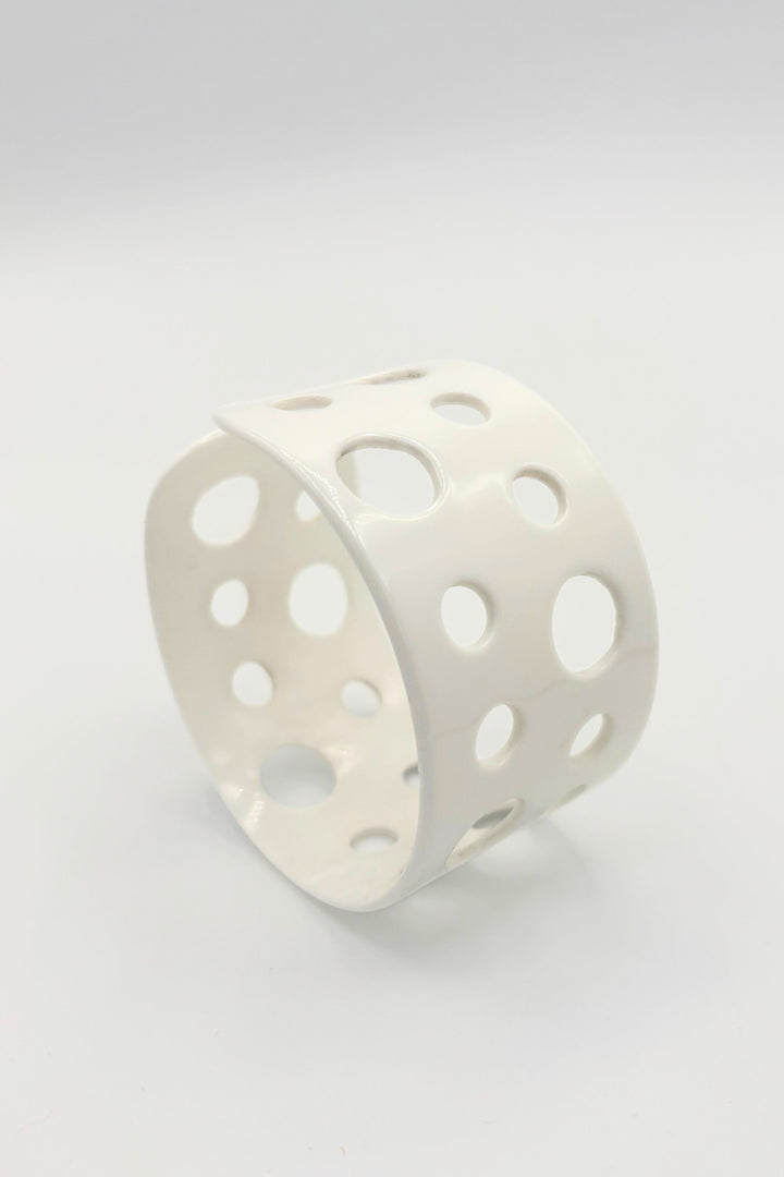 Vintage Italian Curved Edge Hole Bangle Bracelet