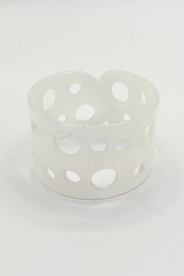 Vintage Italian Curved Edge Hole Bangle Bracelet