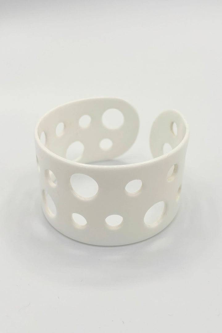 Vintage Italian Curved Edge Hole Bangle Bracelet
