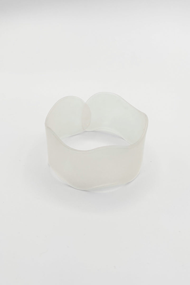 Vintage Italian Curved Edge Wavy Plexi Bangle Bracelet
