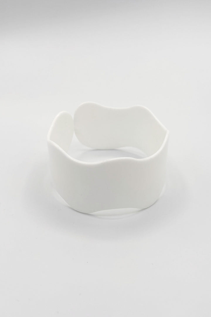 Vintage Italian Curved Edge Wavy Plexi Bangle Bracelet