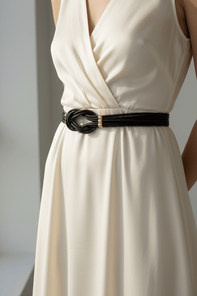 Vintage Italian Gomma Center Twist Loop Belt