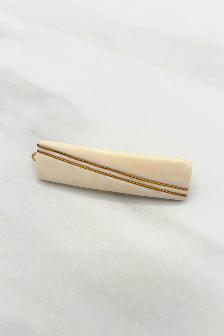 Vintage Italian Hair Barrette with Gold Inlay