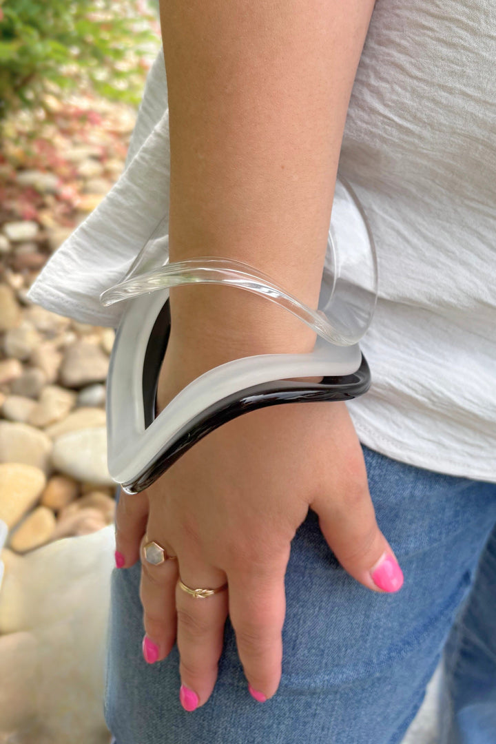 Vintage Italian Large Wave Bangle Bracelet