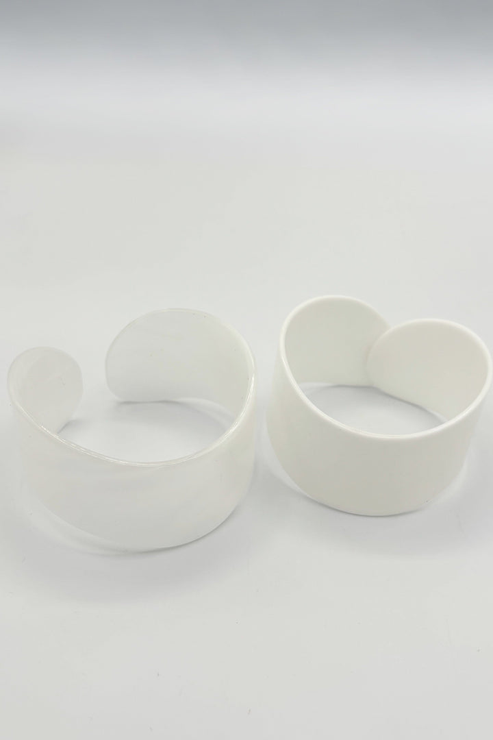 Vintage Italian Plexi Soft Wave Curved Edge Bangle Bracelet