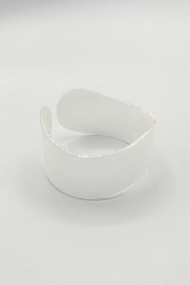 Vintage Italian Plexi Soft Wave Curved Edge Bangle Bracelet