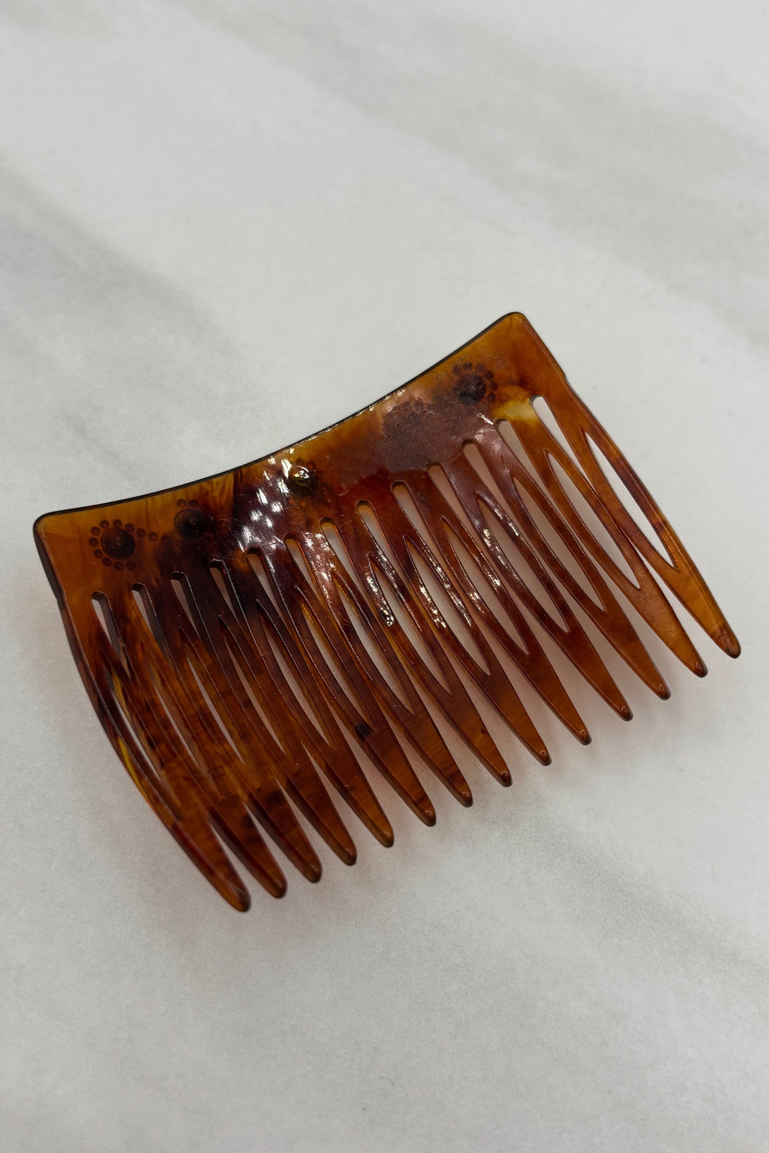 Vintage Swirl Crystal Beautiful Tortoise Shell Hair Comb