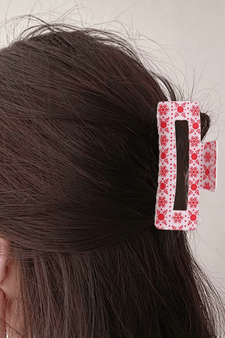 Winter Snowflake Print Hollow Hair Clip