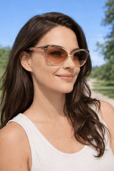 Women's Cat's Eye Shaped Vintage Sunglasses with Animal Print Accent