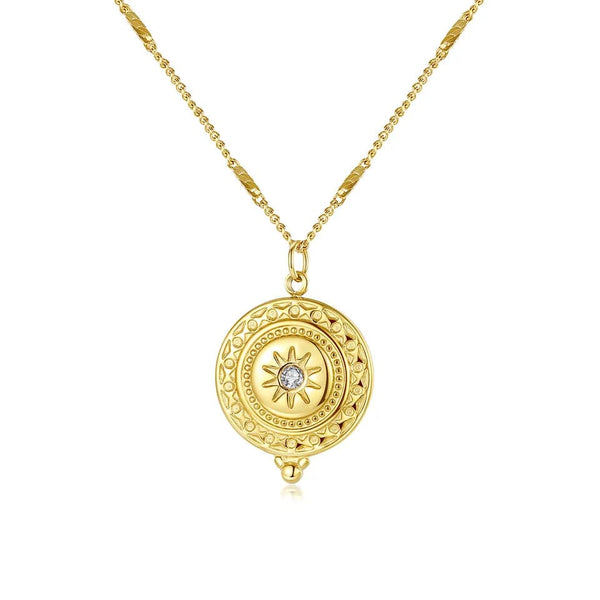 Women's Gold Plated Chain with Rhinestone Pendant