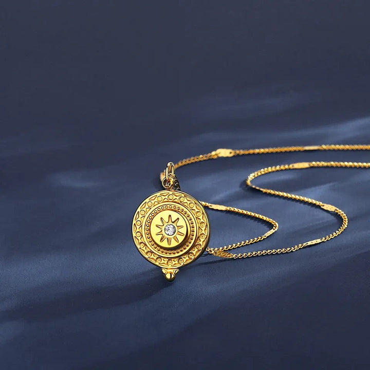 Women's Gold Plated Chain with Rhinestone Pendant