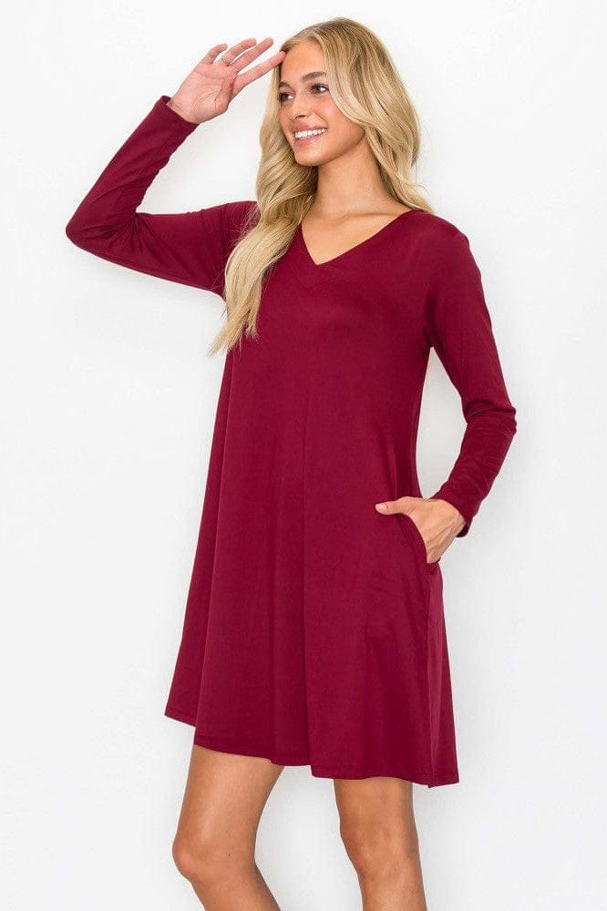 Women’s Solid Colored Long A-Line Dress