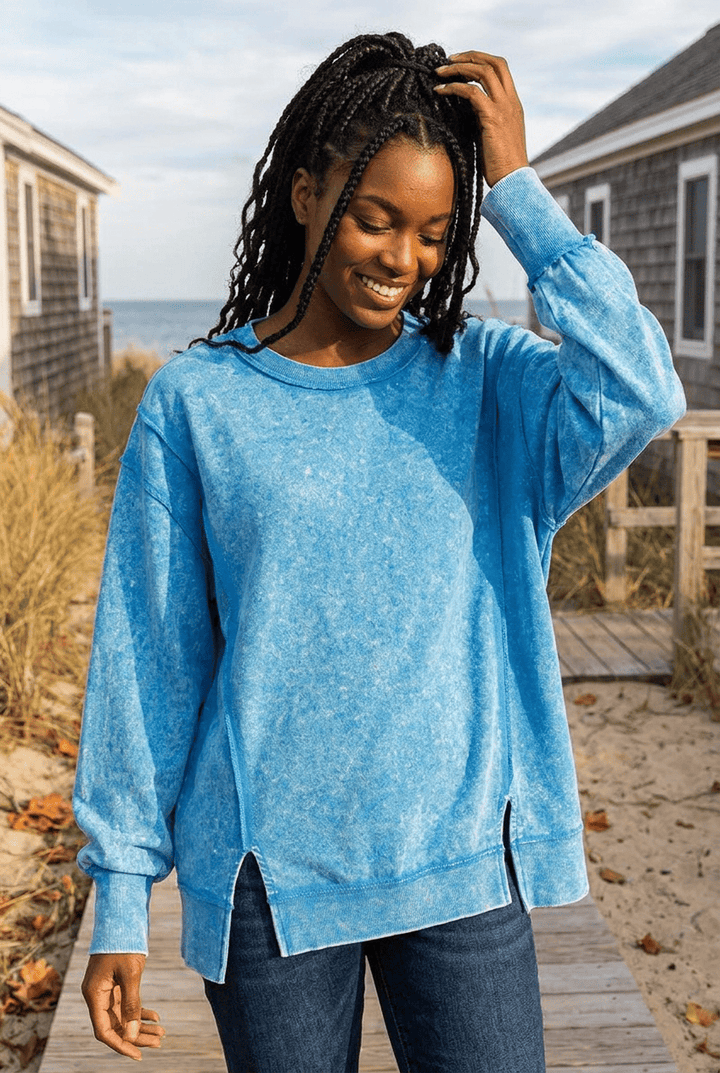 Sweat/Answer【CD＋DVD】 Zenana Acid Wash French Terry Exposed Seam Sweatshirt – jfybrand