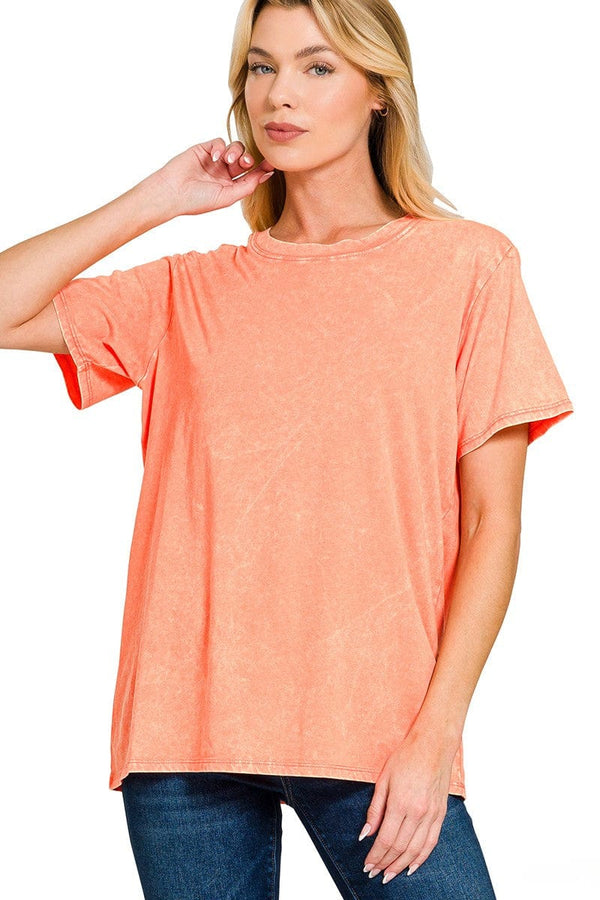 Zenana Acid Washed Short Sleeve Tee