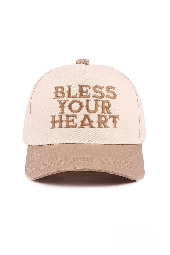 Zenana Bless Your Heart Embroidered Two-Tone Canvas Baseball Cap