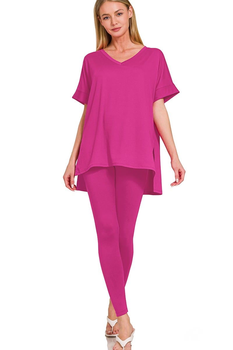 Zenana Microfiber Loungewear Set | Top & Leggings 2-Piece – jfybrand