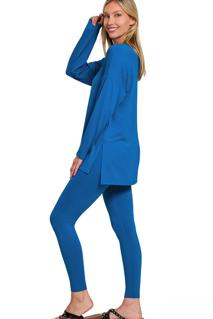 Zenana Brushed Soft Microfiber Long Sleeve Loungewear Set