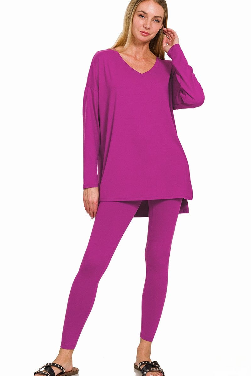 Zenana Brushed Soft Microfiber Long Sleeve Loungewear Set – jfybrand