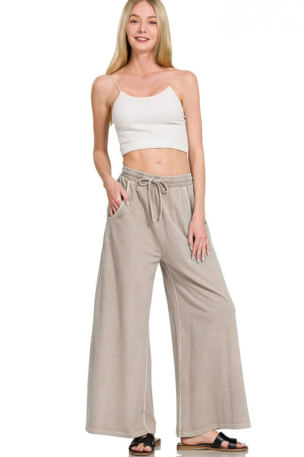 Zenana F/terry Pigment Dye & Enzyme Washing Half Zip Top main image 1