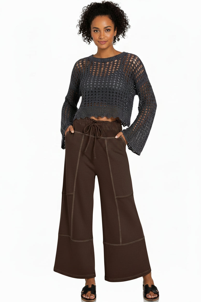 Zenana French Terry Washed Exposed Seam Wide Leg Pants – jfybrand