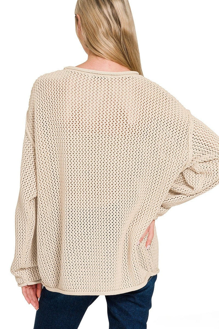 Zenana Full Length American Flag Crew Neck Sweater