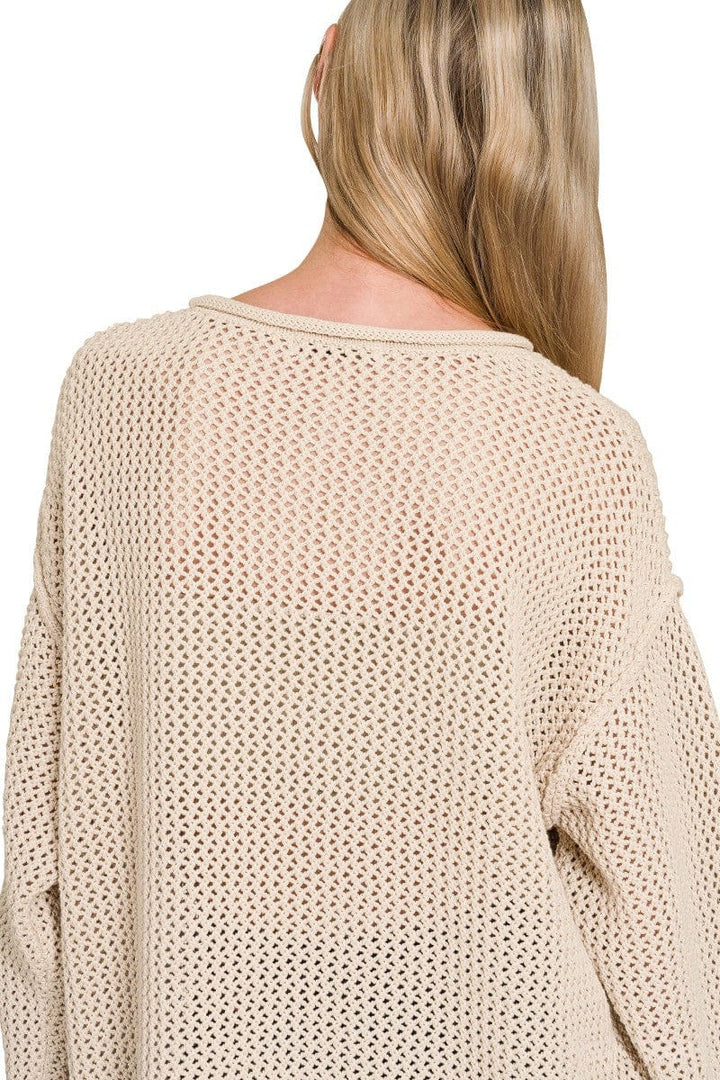 Zenana Full Length American Flag Crew Neck Sweater