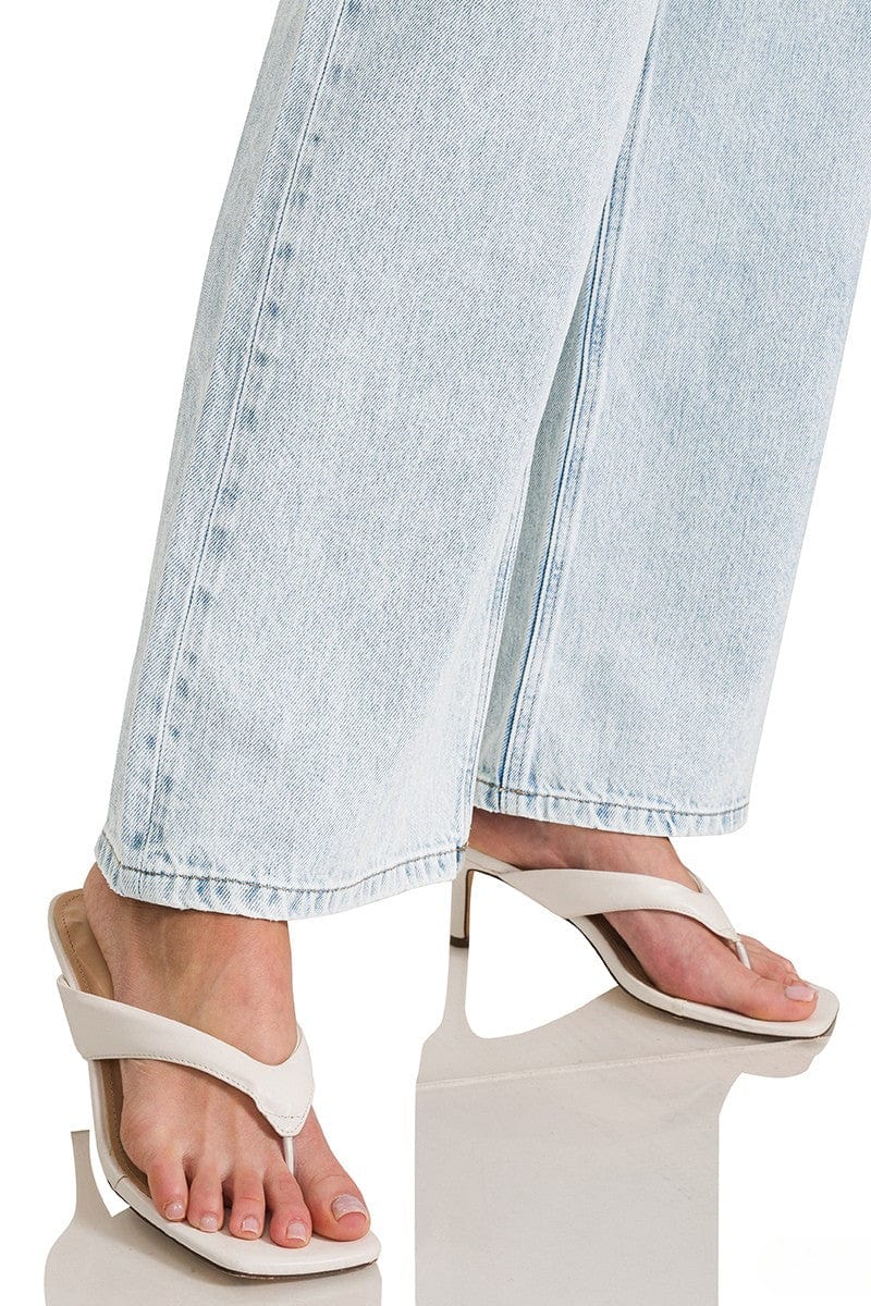 Zenana High Waist Wide Leg Classic Straight Leg Denim Jeans