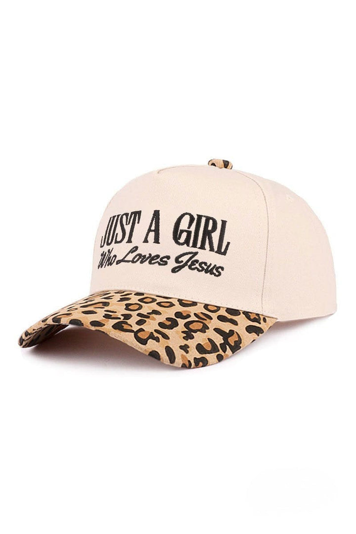 Zenana Just A Girl Who Loves Jesus Two Tone Canvas Baseball Cap