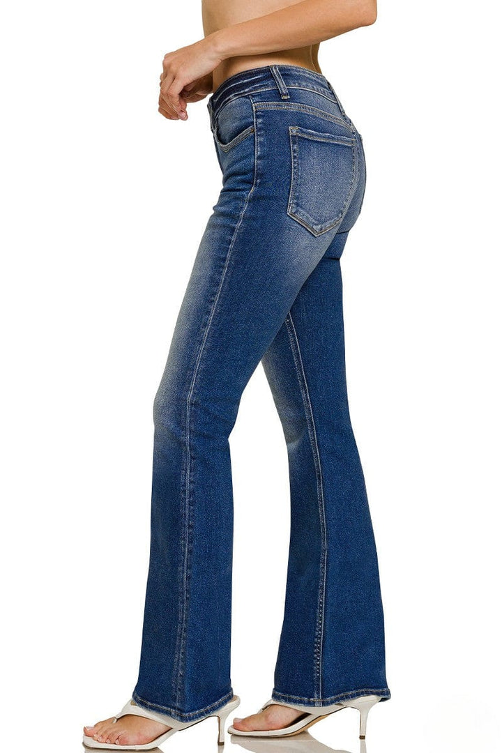 Zenana Mid Rise Dark Wash Bootcut Denim Jeans
