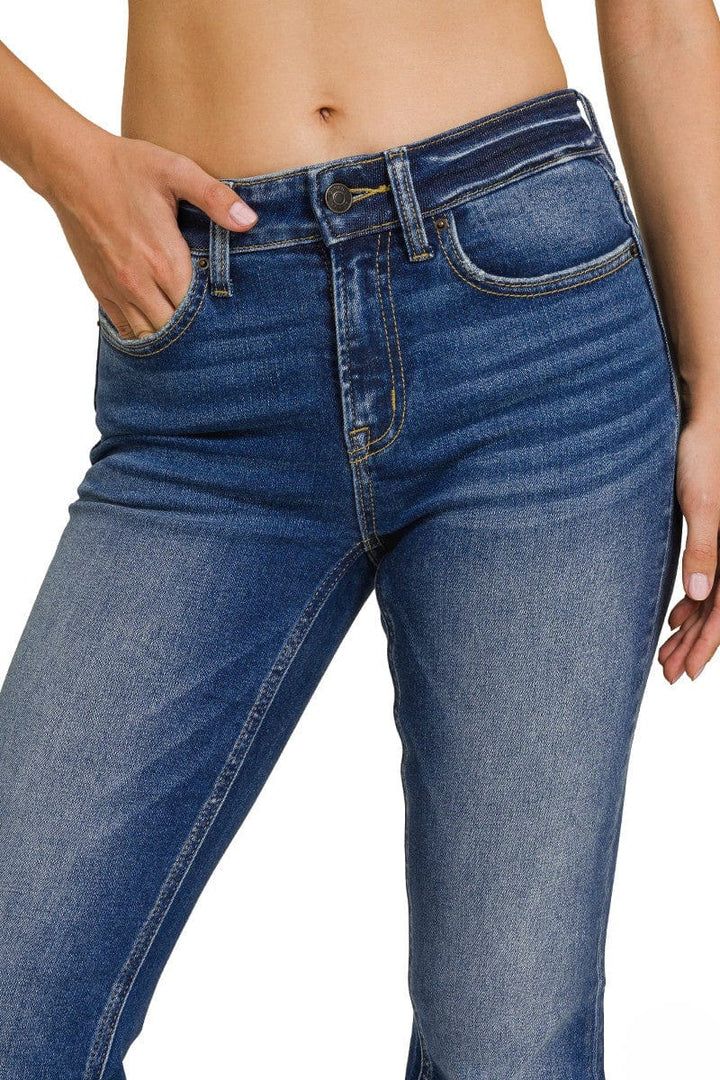 Zenana Mid Rise Dark Wash Bootcut Denim Jeans