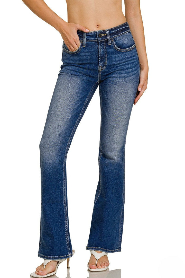 Zenana Mid Rise Dark Wash Bootcut Denim Jeans