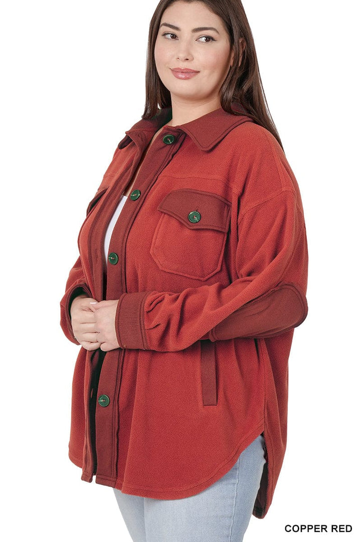 Zenana Oversized Basic Fleece Shacket