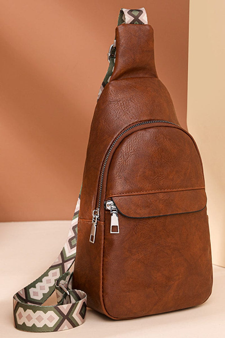 Zenana Patterned Guitar Strap Crossbody Chest Sling Bag