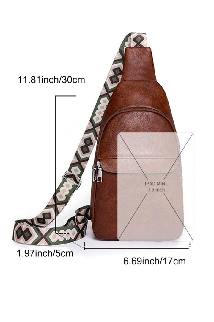Zenana Patterned Guitar Strap Crossbody Chest Sling Bag