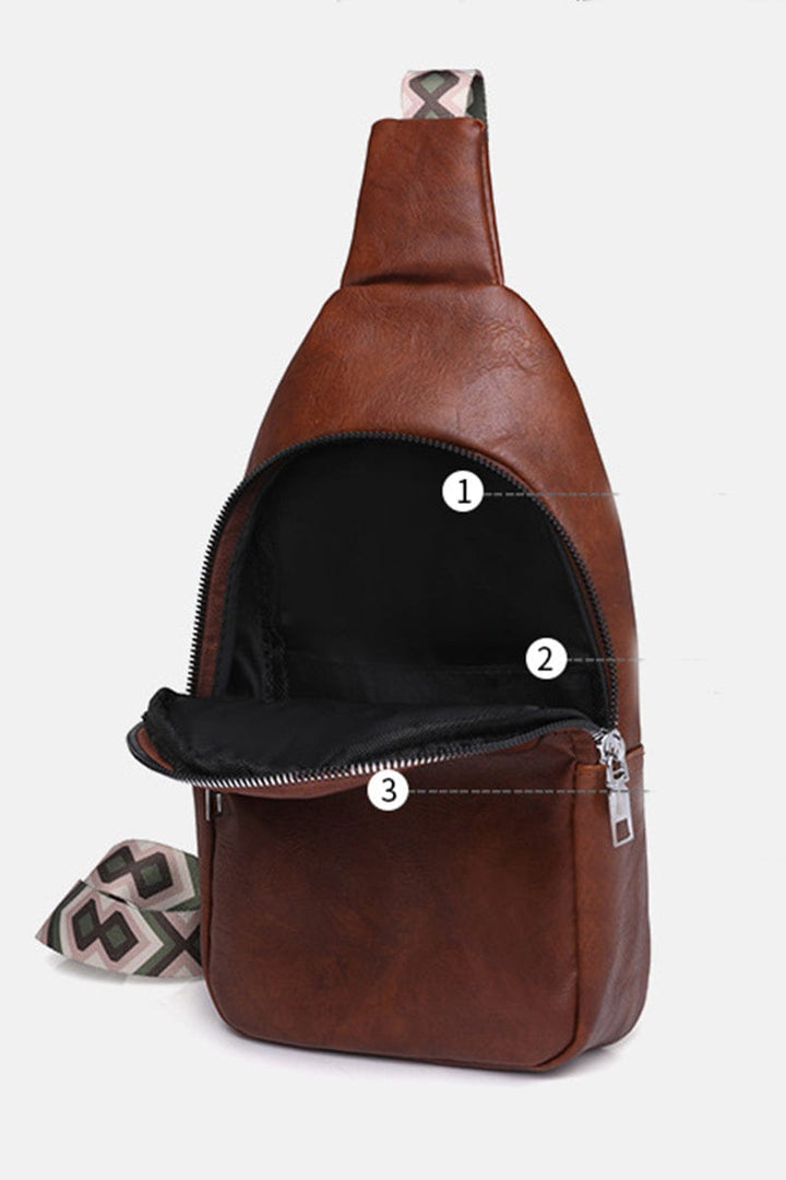 Zenana Patterned Guitar Strap Crossbody Chest Sling Bag