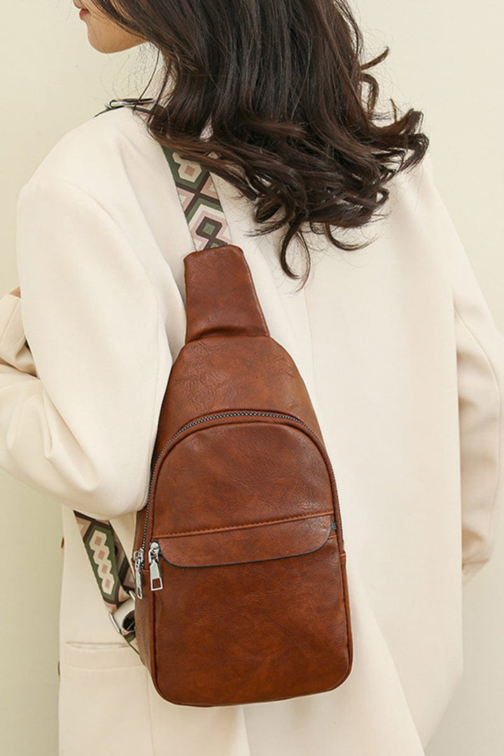 Zenana Patterned Guitar Strap Crossbody Chest Sling Bag