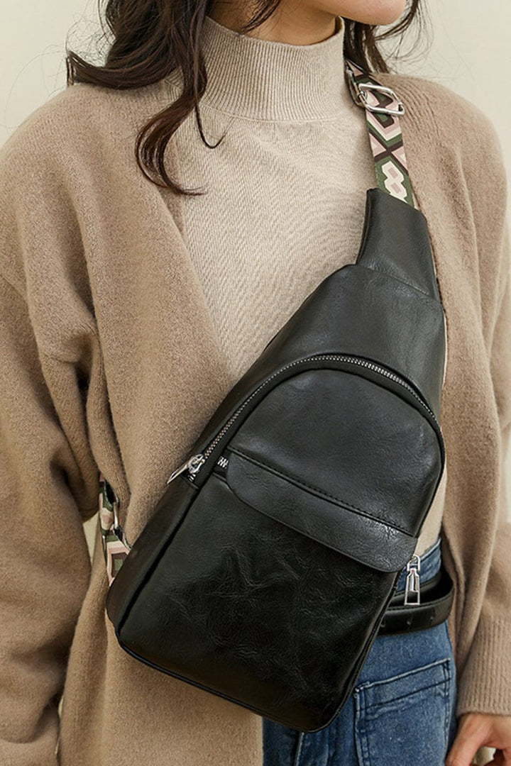 Zenana Patterned Guitar Strap Crossbody Chest Sling Bag