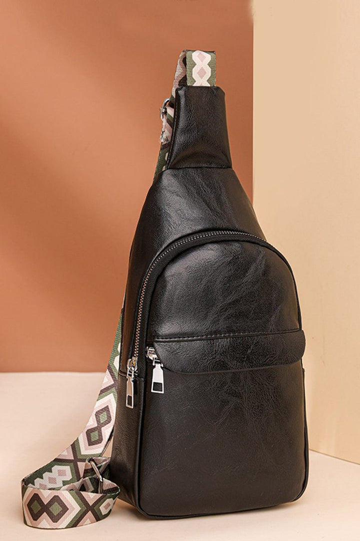 Zenana Patterned Guitar Strap Crossbody Chest Sling Bag