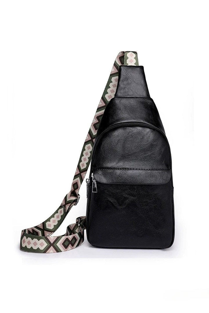 Zenana Patterned Guitar Strap Crossbody Chest Sling Bag