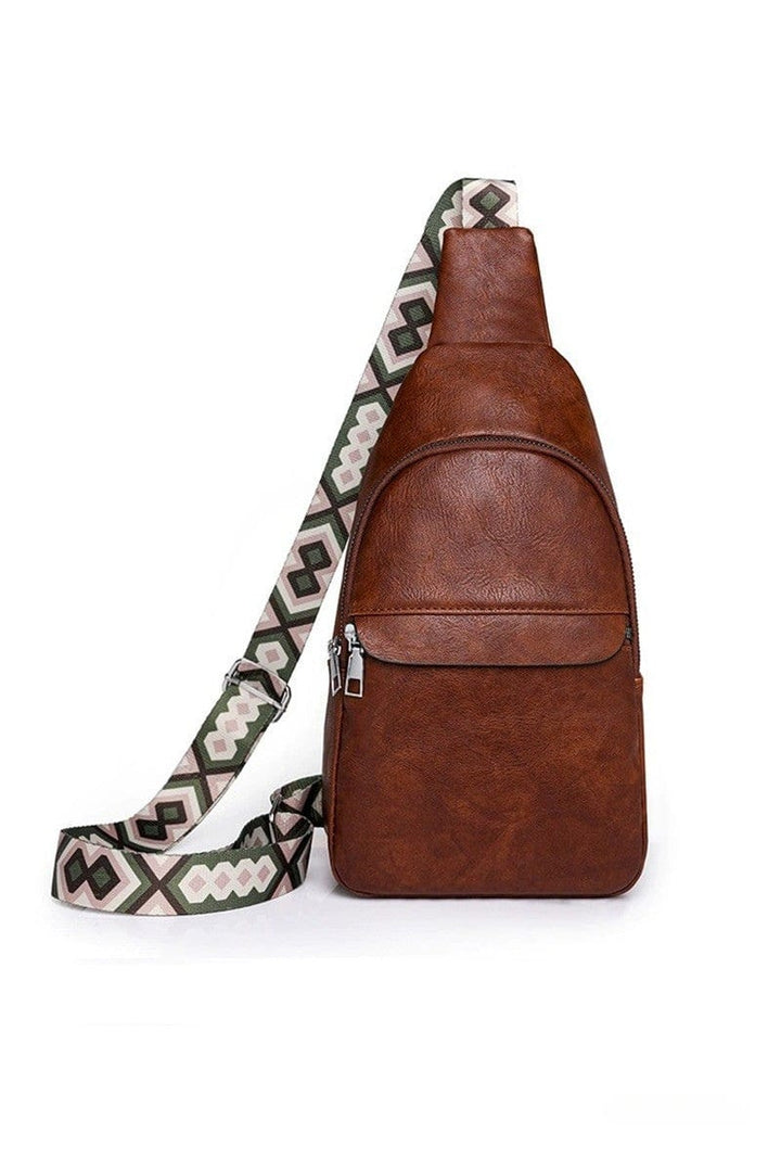 Zenana Patterned Guitar Strap Crossbody Chest Sling Bag