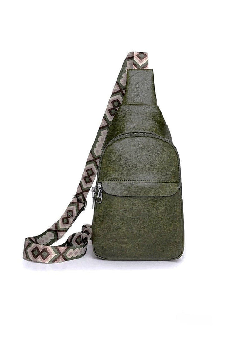 Zenana Patterned Guitar Strap Crossbody Chest Sling Bag