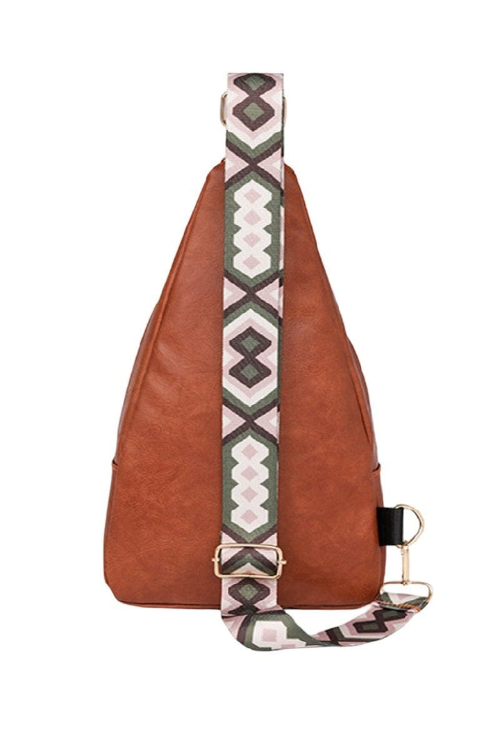 Zenana Patterned Guitar Strap Tasha Crossbody Vegan Leather Sling Bag