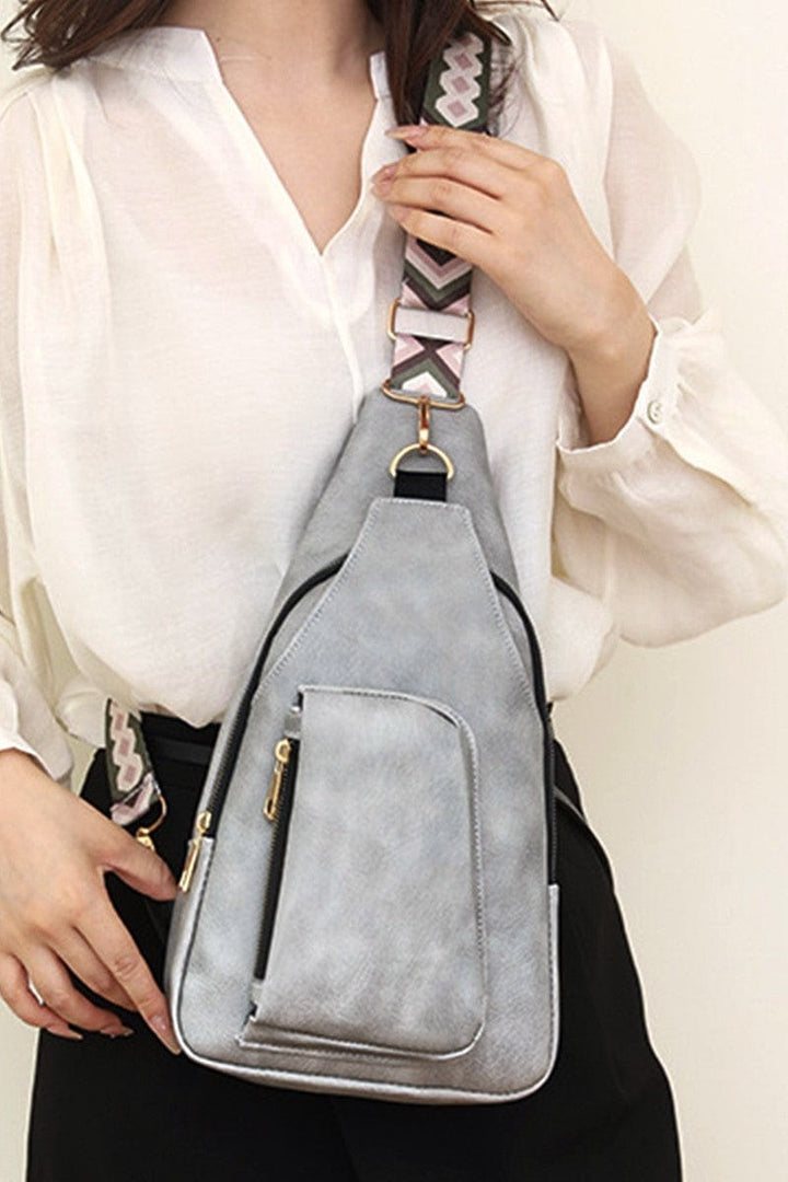Zenana Patterned Guitar Strap Tasha Crossbody Vegan Leather Sling Bag